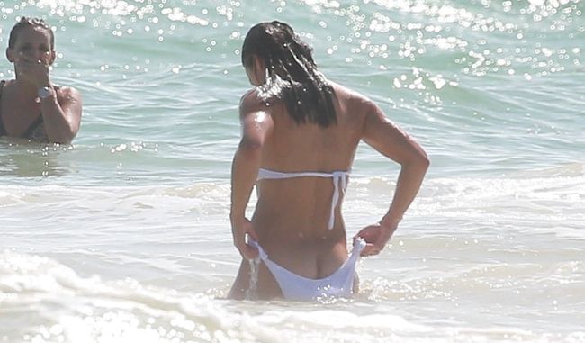 Genesis Rodriguez Topless Beach - Michelle Rodriguez Bikini Wardrobe Malfunction! - The Nip Slip