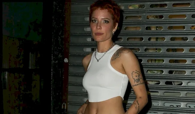 Halsey braless