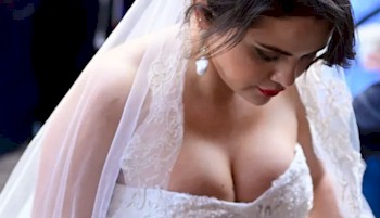 Selena Gomez Cleavage in a Wedding Dress! - The Nip Slip