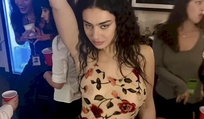 Charli XCX Partying in a See Through Dress!