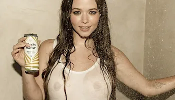 Sasha Pieterse Promotes Her Water Brand With Wet See Through!