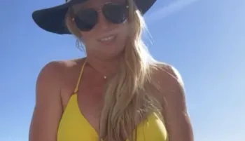 Britney Spears in a yellow bikini