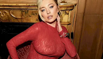 Caroline Vreeland in a Sheer Red Dress!