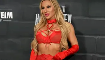 Kindly Myers in red lingerie