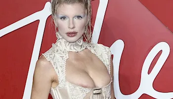 Julia Fox nipple at The Fashion Awards 2024