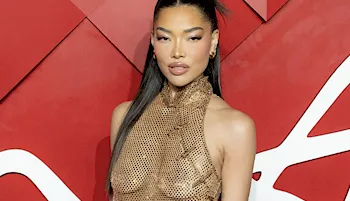 Ming Lee Simmons in a sheer dress