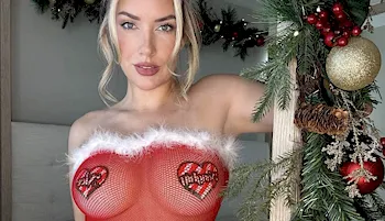 Paige Spiranac in holiday lingerie