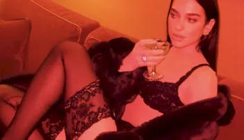 Dua Lipa in stockings